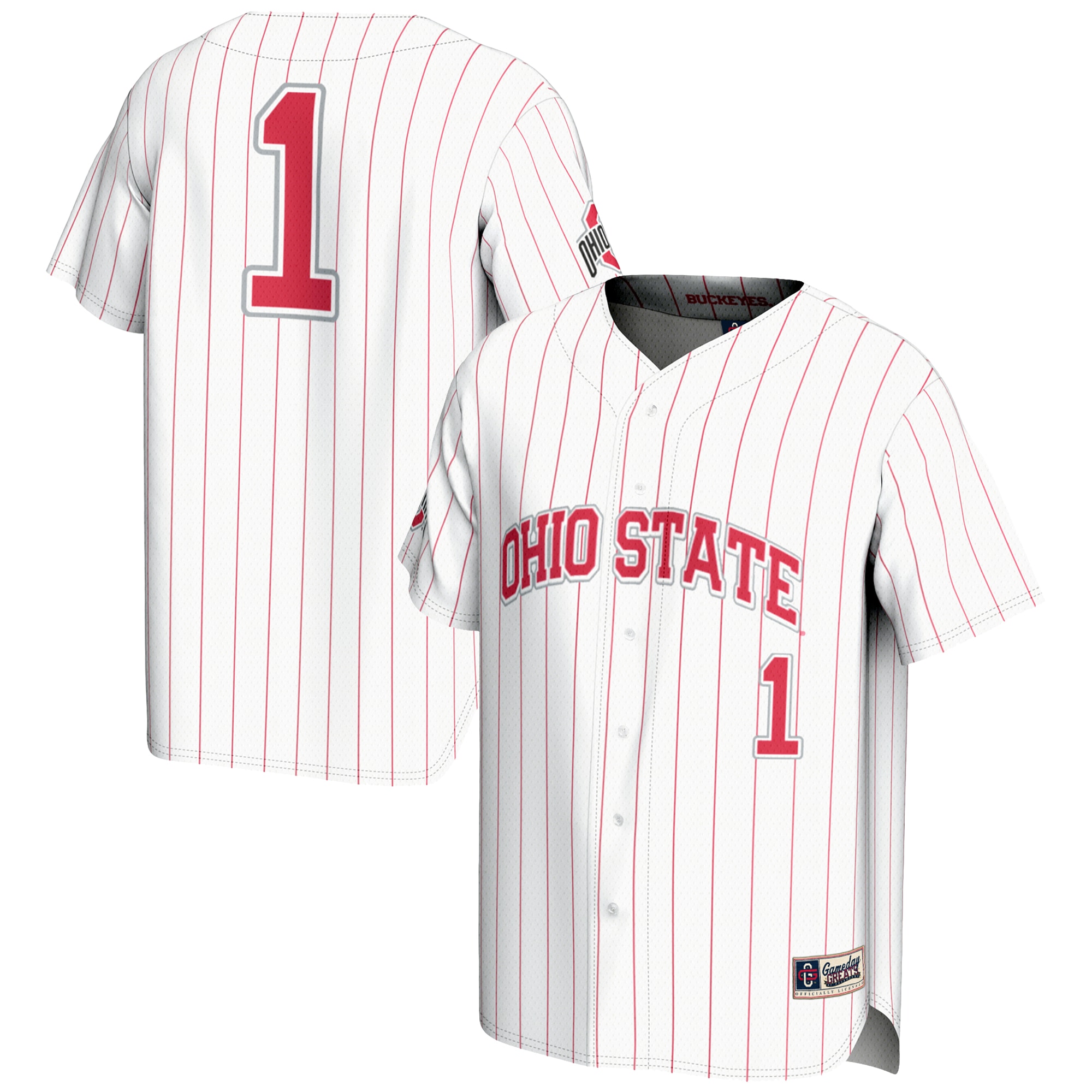 [NJP] Women's Ohio State Buckeyes GameDay Greats Lightweight Baseball Jersey - White