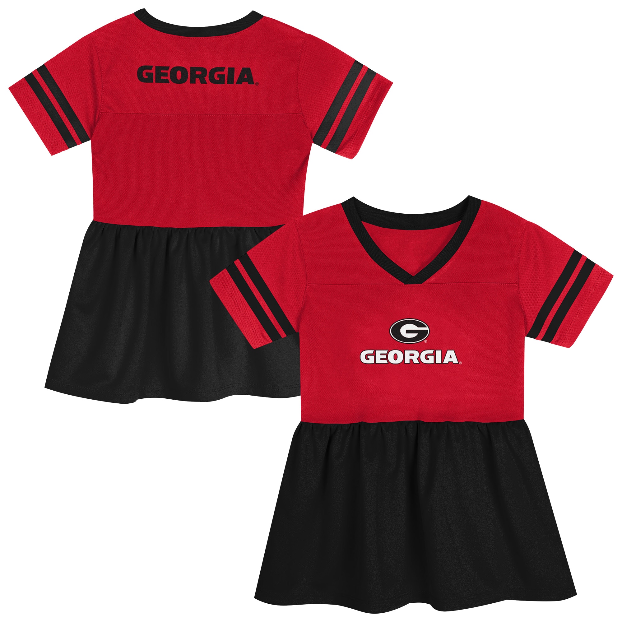 [NJP] Women's Georgia Bulldogs Outerstuff Preschool Stadium Lights Fashion Jersey Dress - Red/Black