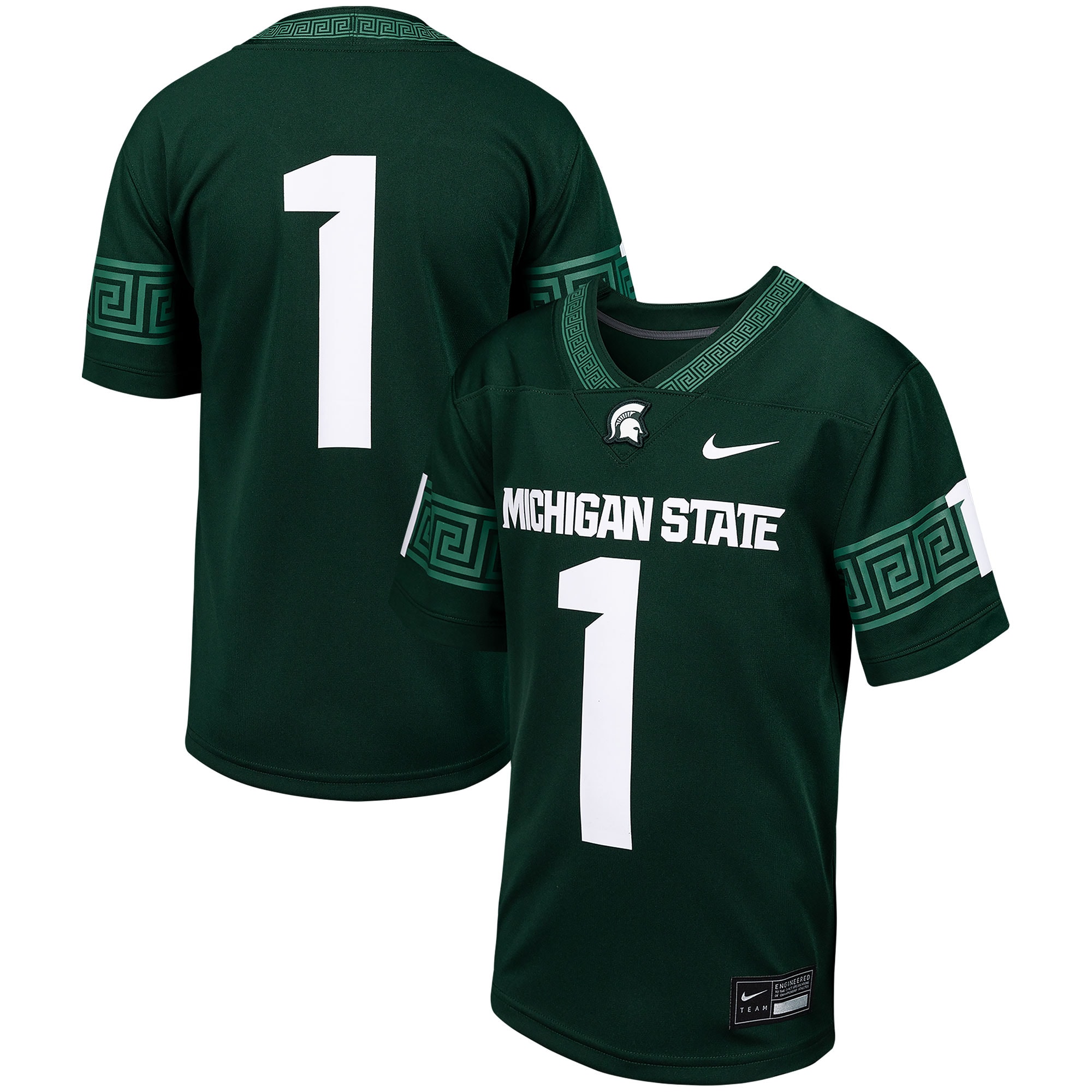 [NJP] # Michigan State Spartans Football Game Jersey - Green