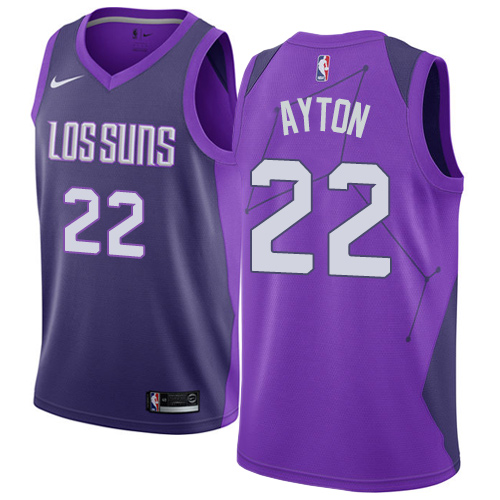 Premium Suns Deandre Ayton #22 2024 City Swingman NBA Jersey Purple -