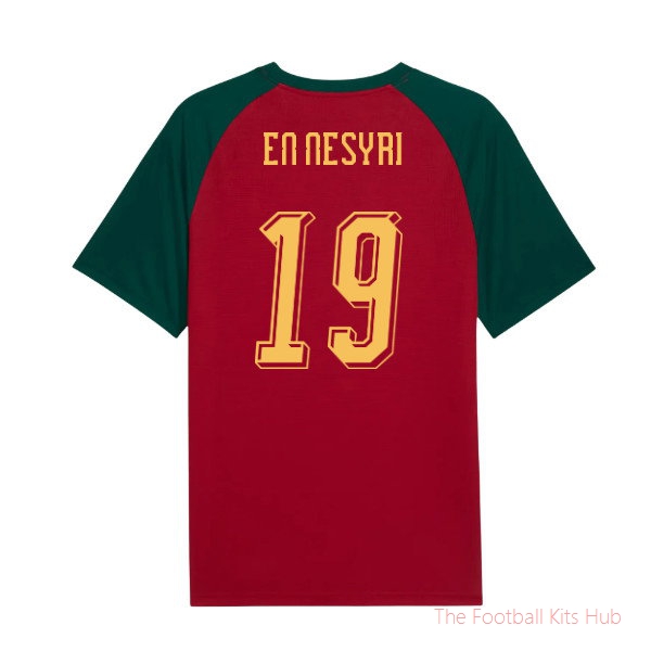 2026-2027 Morocco Warm Up Jersey (Dark Crimson) (En Nesyri 19)