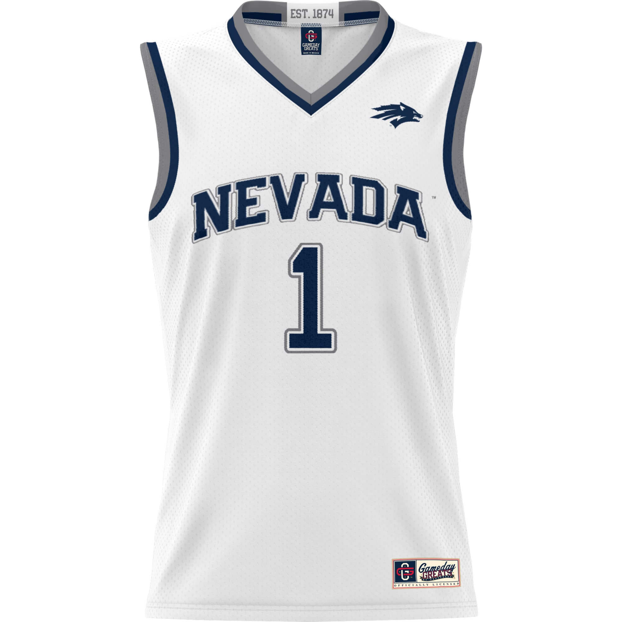 [DDG] Nevada Wolf Pack GameDay Greats Youth Lightweight Basketball Jersey - White