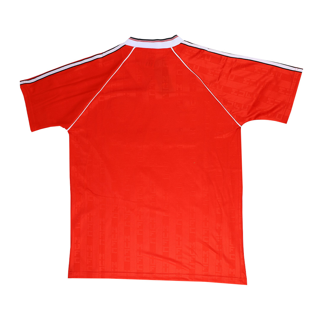 Breathable Man Utd 88-89 MANCHESTER UNITED HOME RED RETRO SOCCER