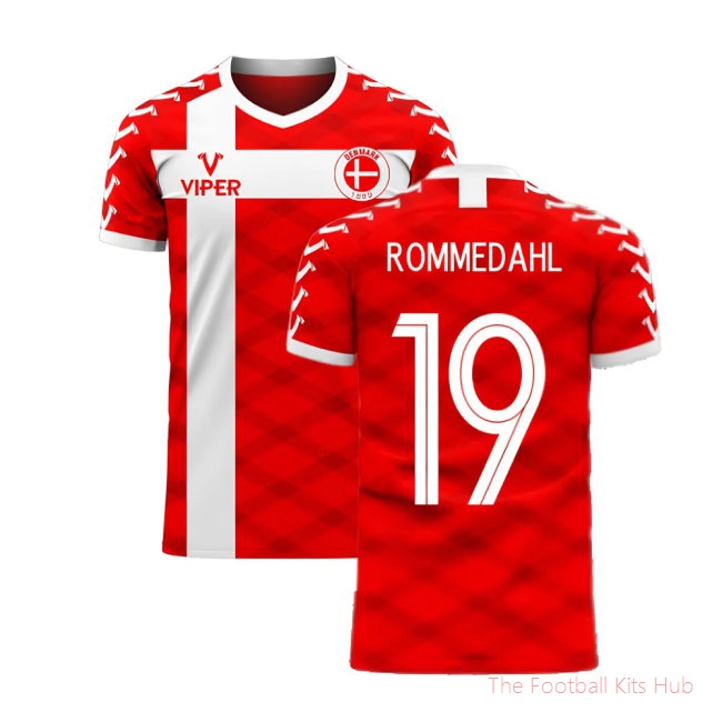 [LK] Denmark 2025/26 Home Football Kit (Viper) (ROMMEDAHL 19)