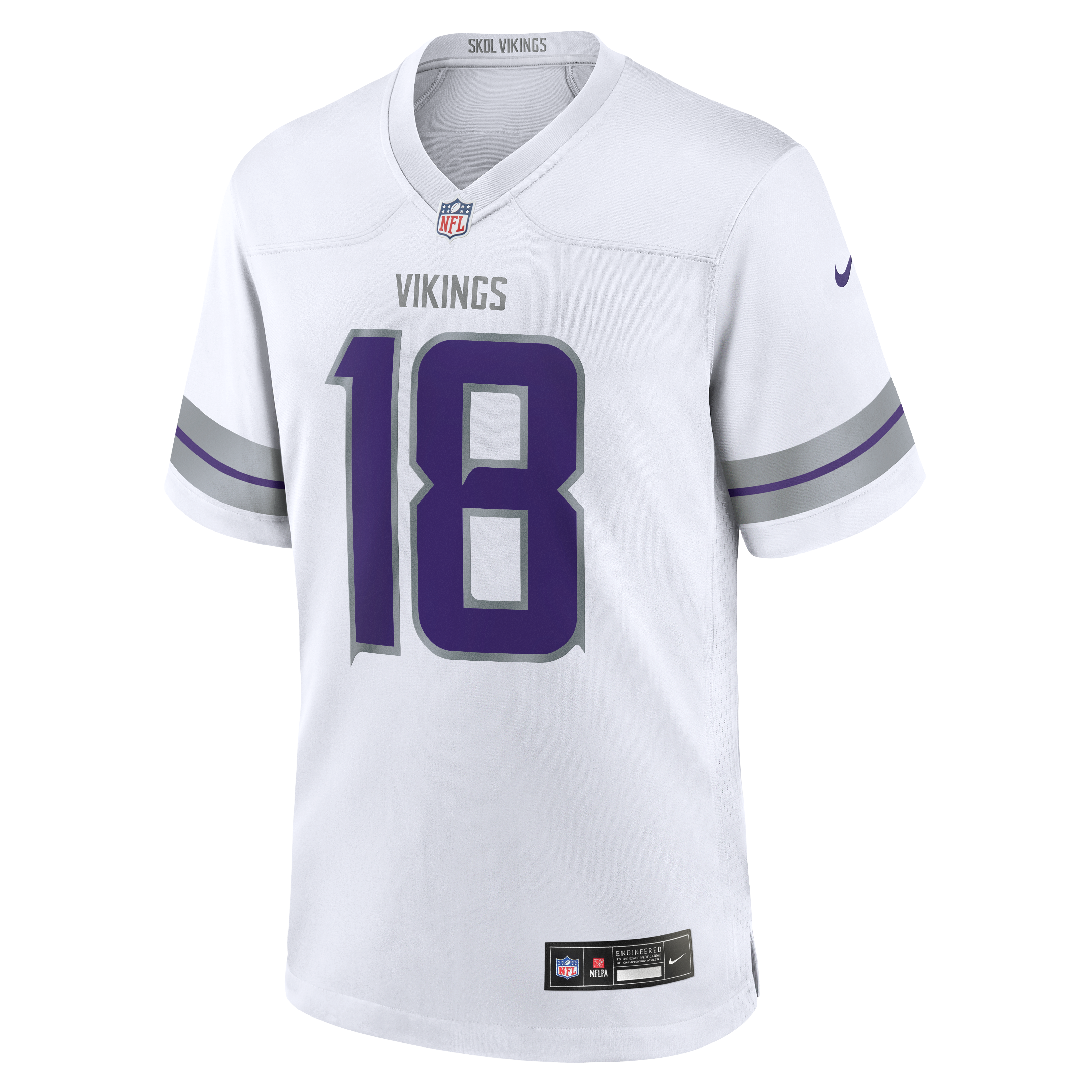[SJH] Justin Jefferson #18 Minnesota Vikings Alternate Game Player Jersey - White