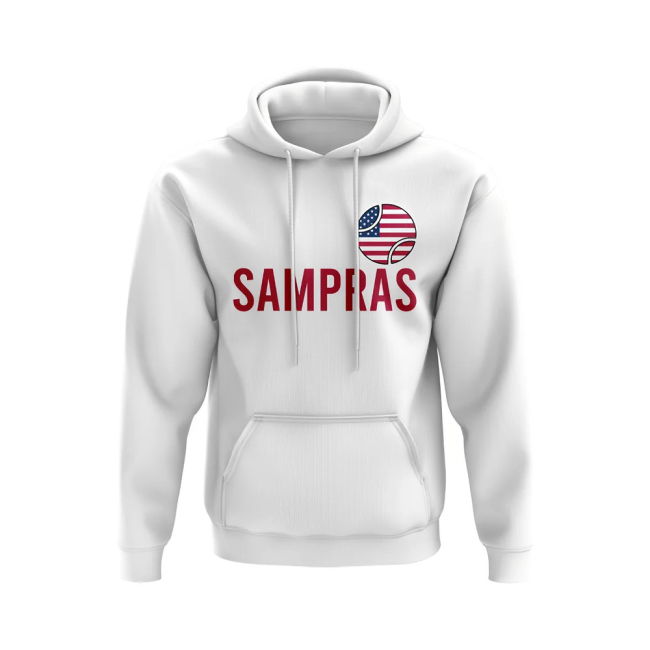 Climate-Control Collector'S-Item Pete Sampras Usa Name Hoody (White)