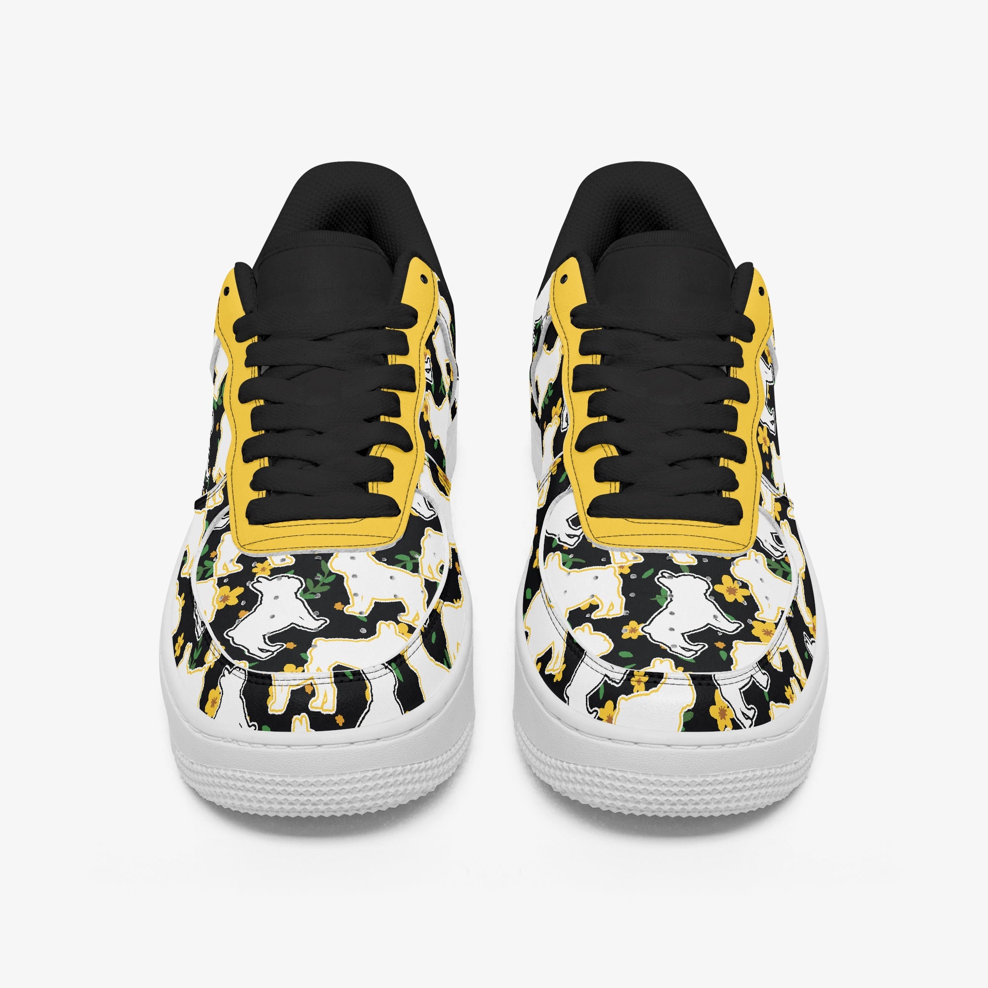 Street-Ready Loaf - Low-top Leather Sneakers for Pet Enthusiasts