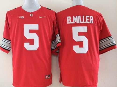 moisture wicking Men's OSU Ohio Baxton Miller #5 Red 2015 Football