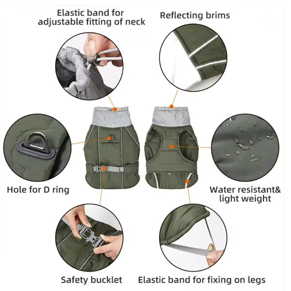 Trendy Hydruff French Bulldog Warm Vest – Reflective Waterproof Light...