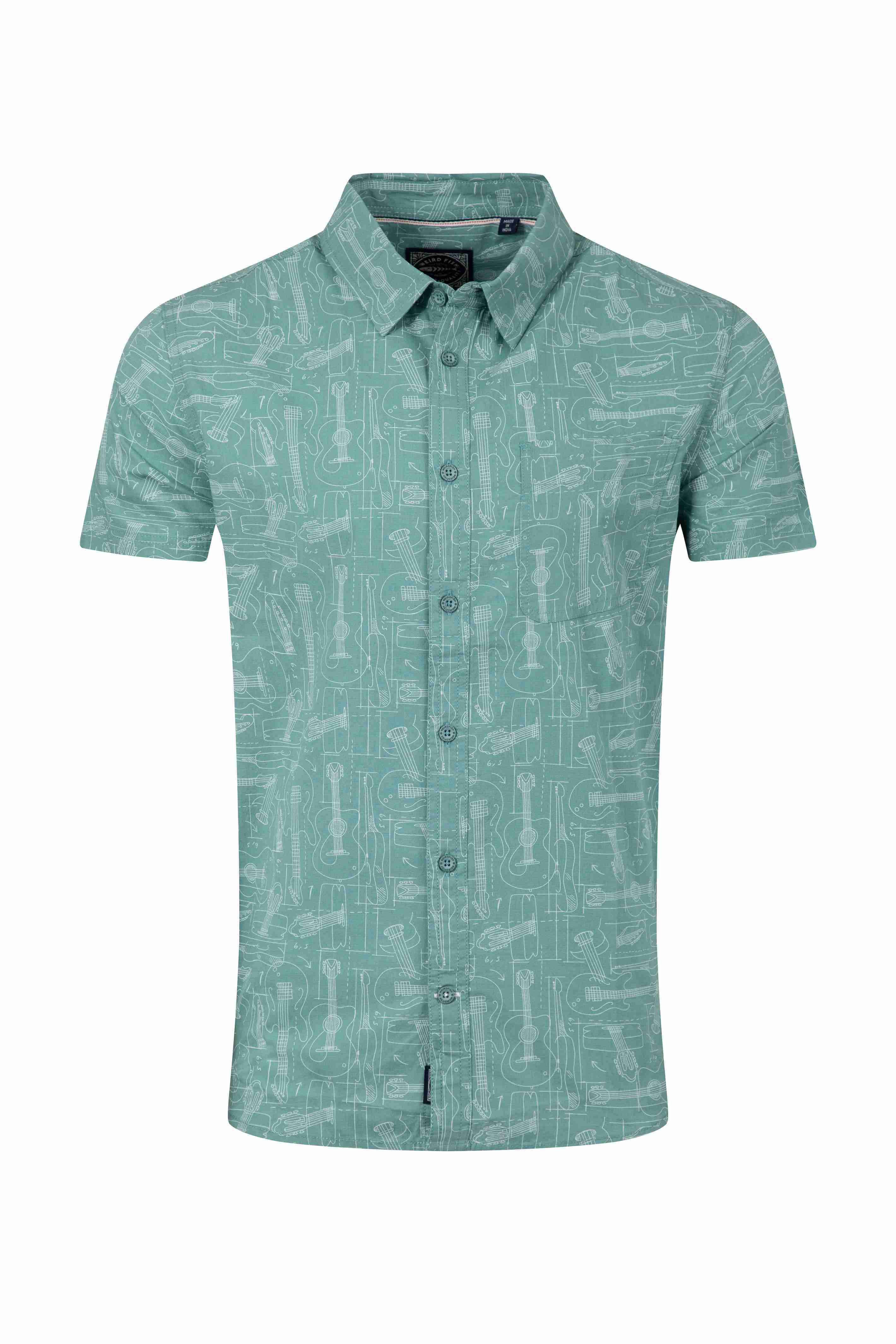 Faraway Short Sleeve Printed Shirt Mineral Blue