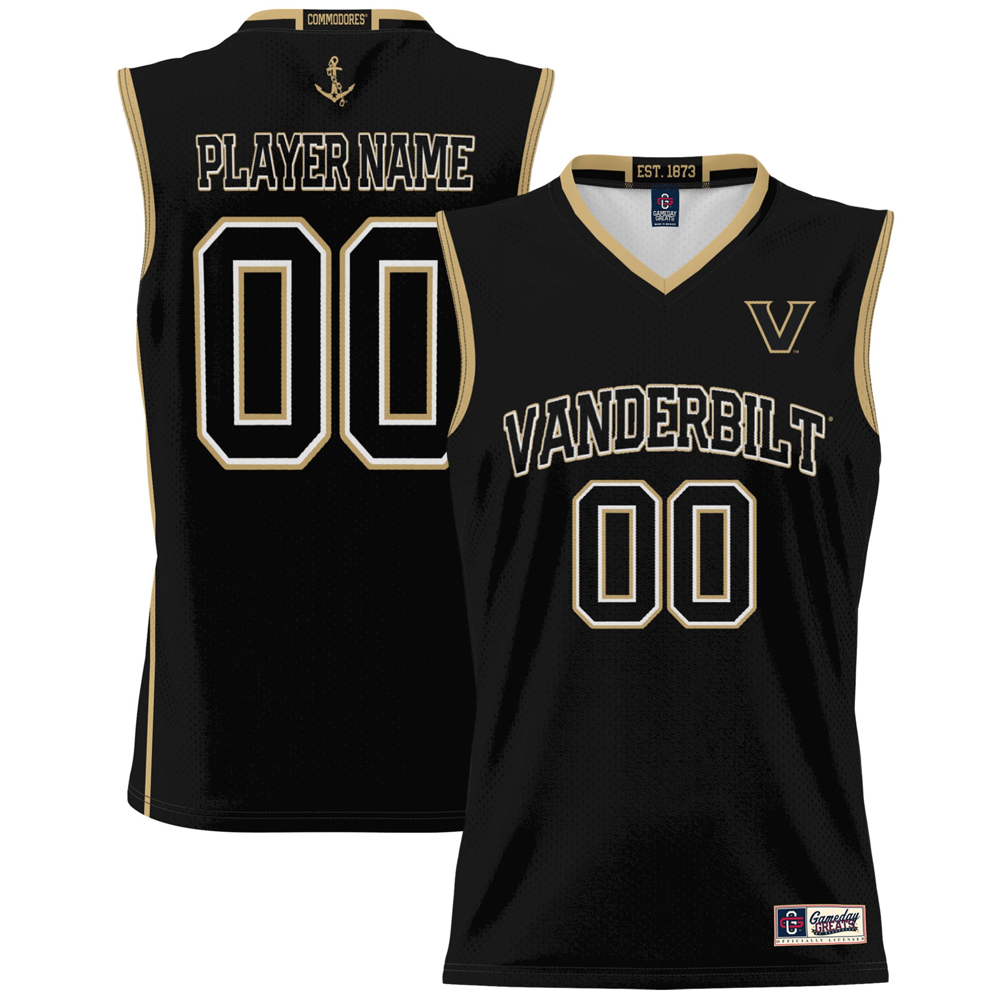 [NJP] Vanderbilt Commodores GameDay Greats NIL Pick-A-Player Men's Basketball Jersey - Black