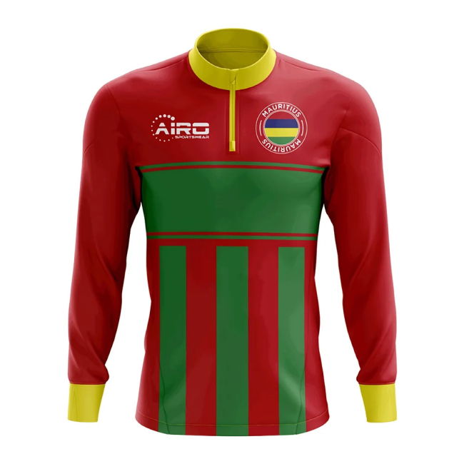 Player Mauritius Concept Football Half Zip Midlayer Top (Red-Green)