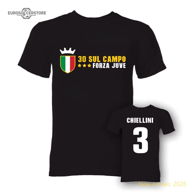 Trending Juventus Chiellini 30 Sul Campo T-Shirt (Black)