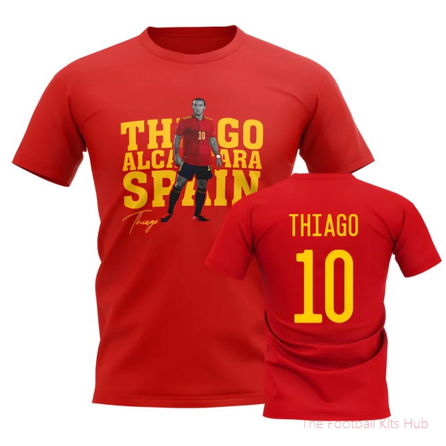 Men Thiago Spain Player Tee (Red) UEFA Euro