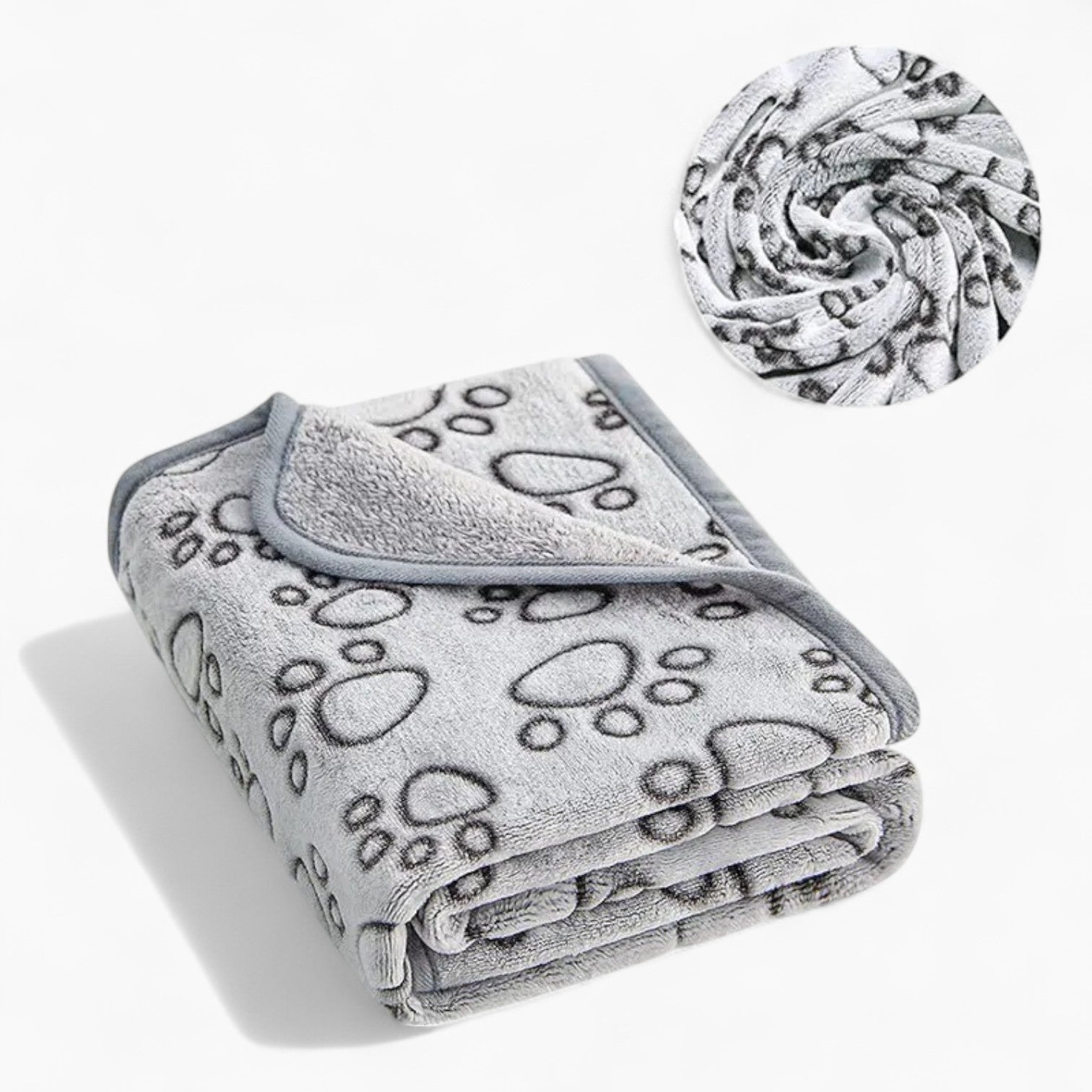 Blankie French Bulldog Blanket – Soft Fluffy Calming Washable Paw Print Dog Quilt