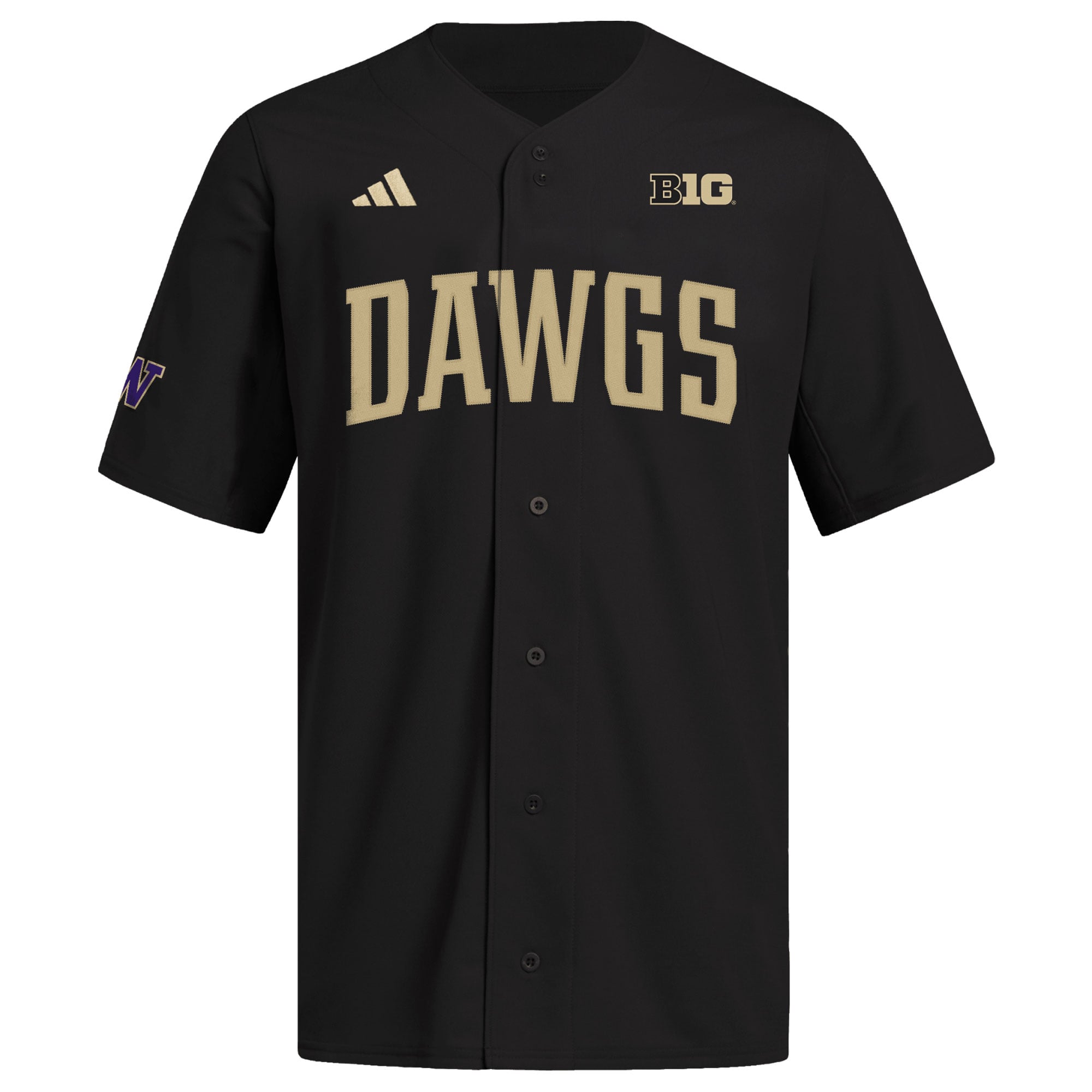 Washington Huskies adidas Replica Baseball Jersey - Black