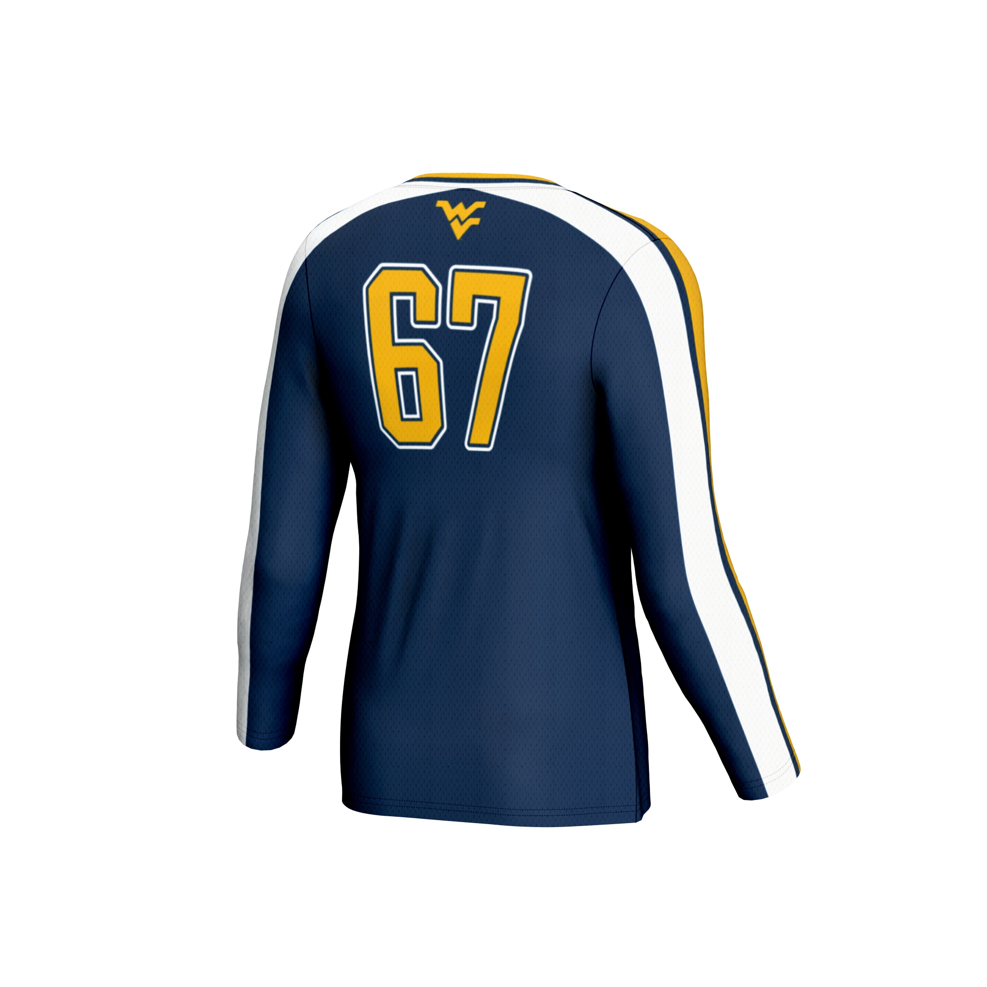 [NJP] West Virginia Mountaineers GameDay Greats Unisex #67 Lightweight Volleyball Fashion Jersey - Navy