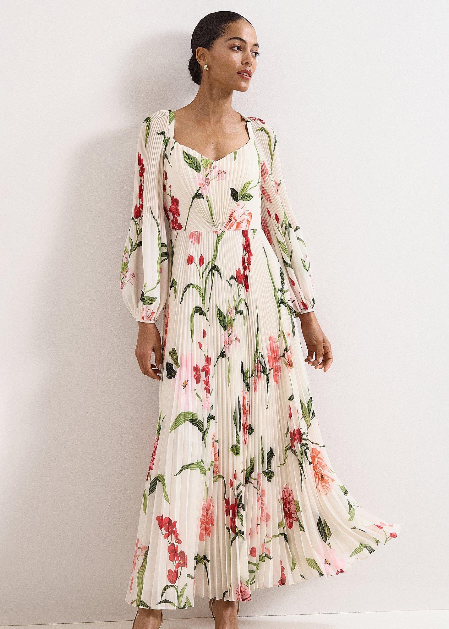 Reanna Floral Pleated Maxi Dress