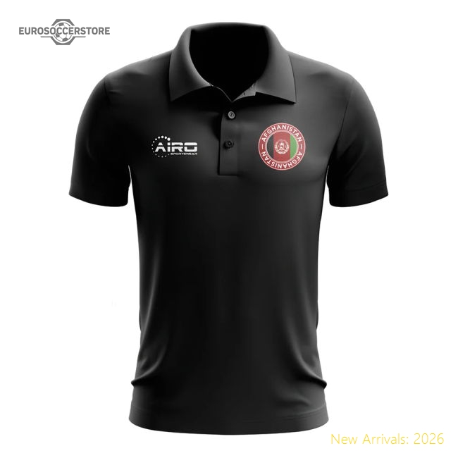 Afghanistan Football Polo Shirt (Black)