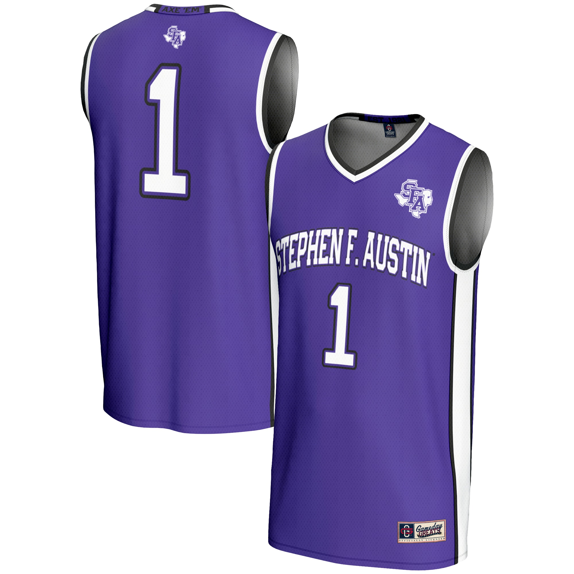 [NJP] Stephen F #1 Austin Lumberjacks GameDay Greats Youth Lightweight Basketball Jersey - Purple