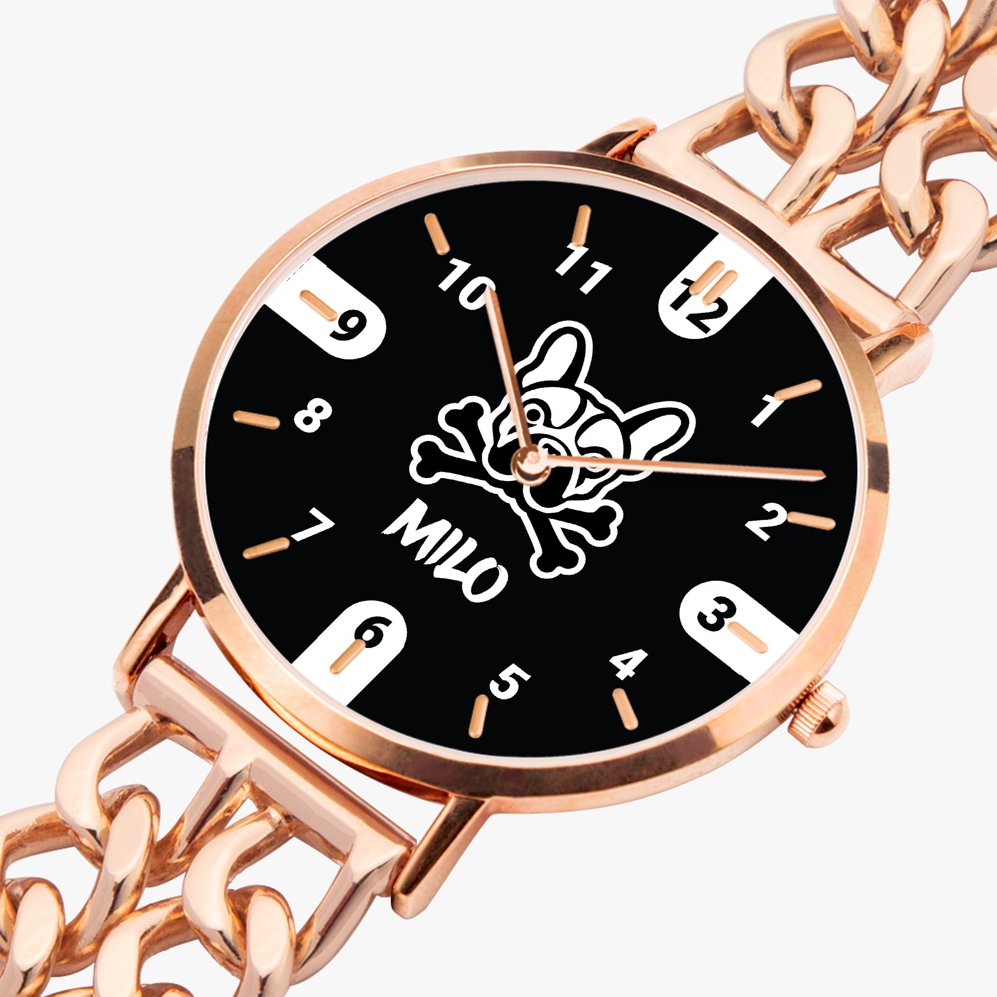French Bulldog Daisy Personalized Chic Hollow Strap Watch For Frenchie