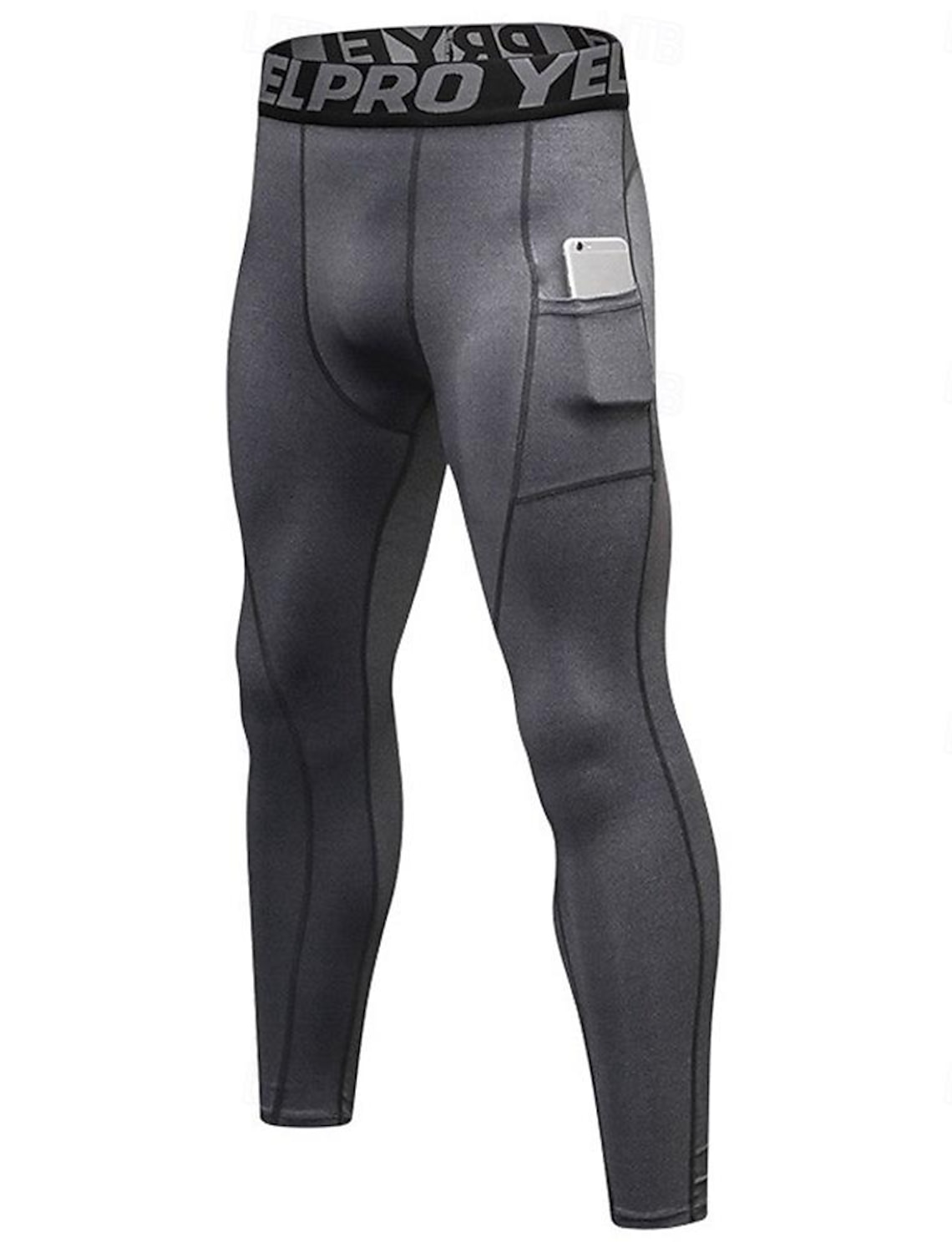 Men's Compression Pants Running Tights Leggings with Phone Pocket Base Layer Athletic Summer Spring Winter Spandex Quick Dry Sweat wicking Power Flex Breathable Gym Workout Running Fitness Skinny