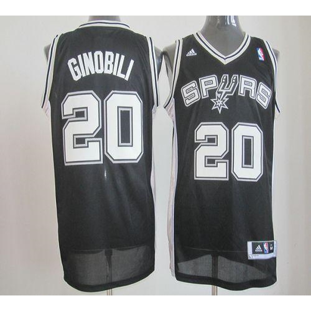 Retro Men's San Antonio Spurs #20 Manu Black Basketball Jersey