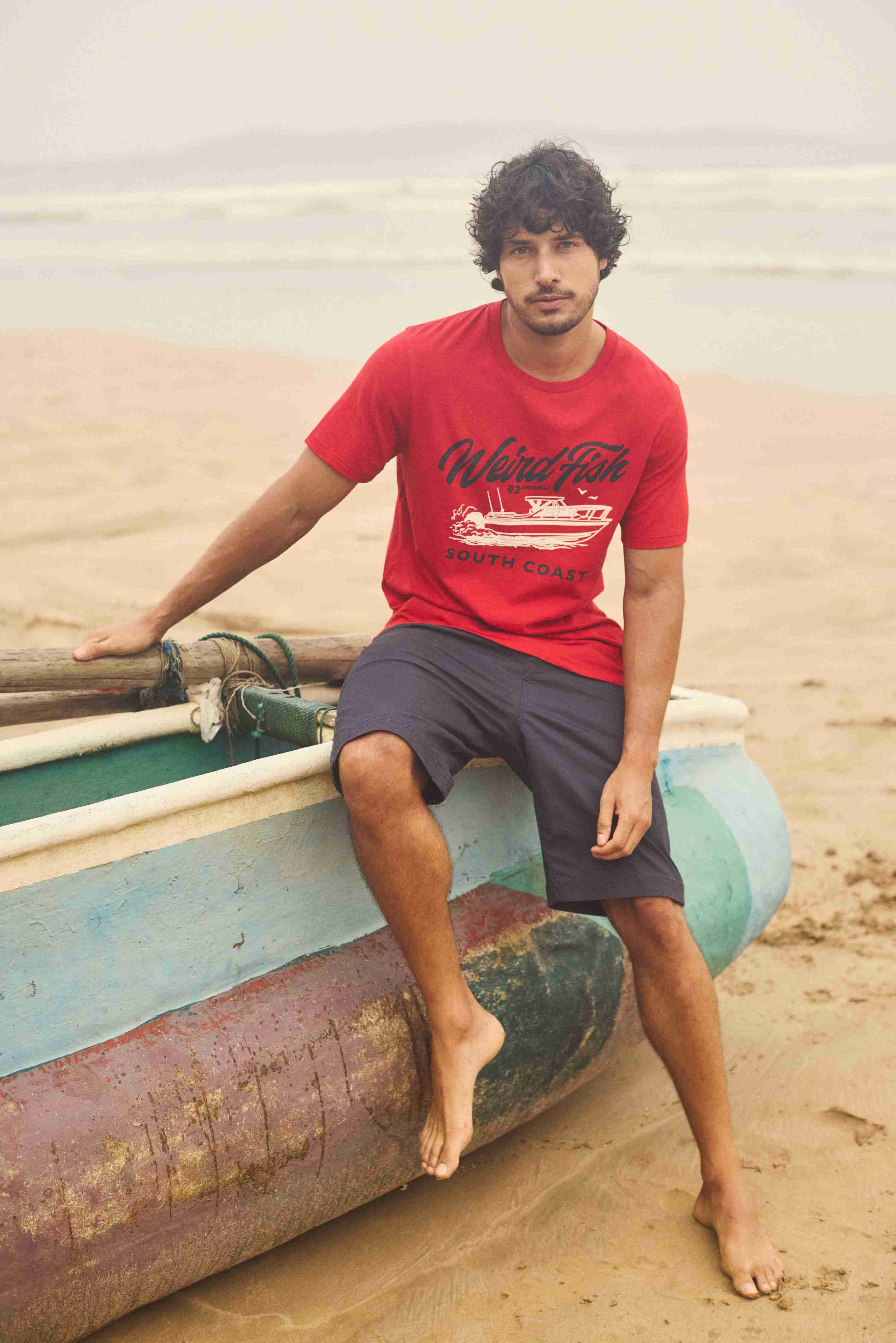 South Coast Front Print Graphic T-Shirt Barberry Red Marl