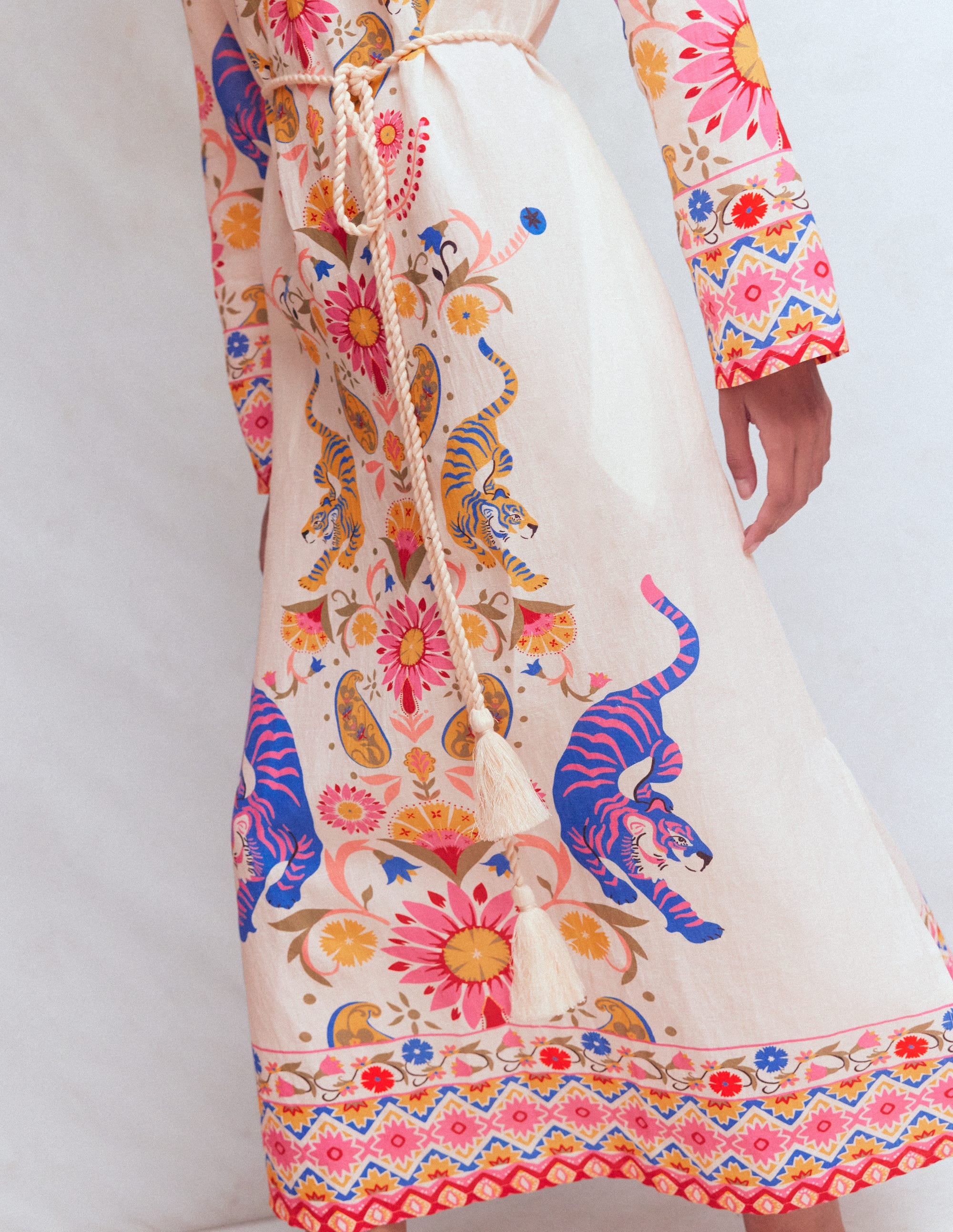 Notch Collar Linen Blend Tunic