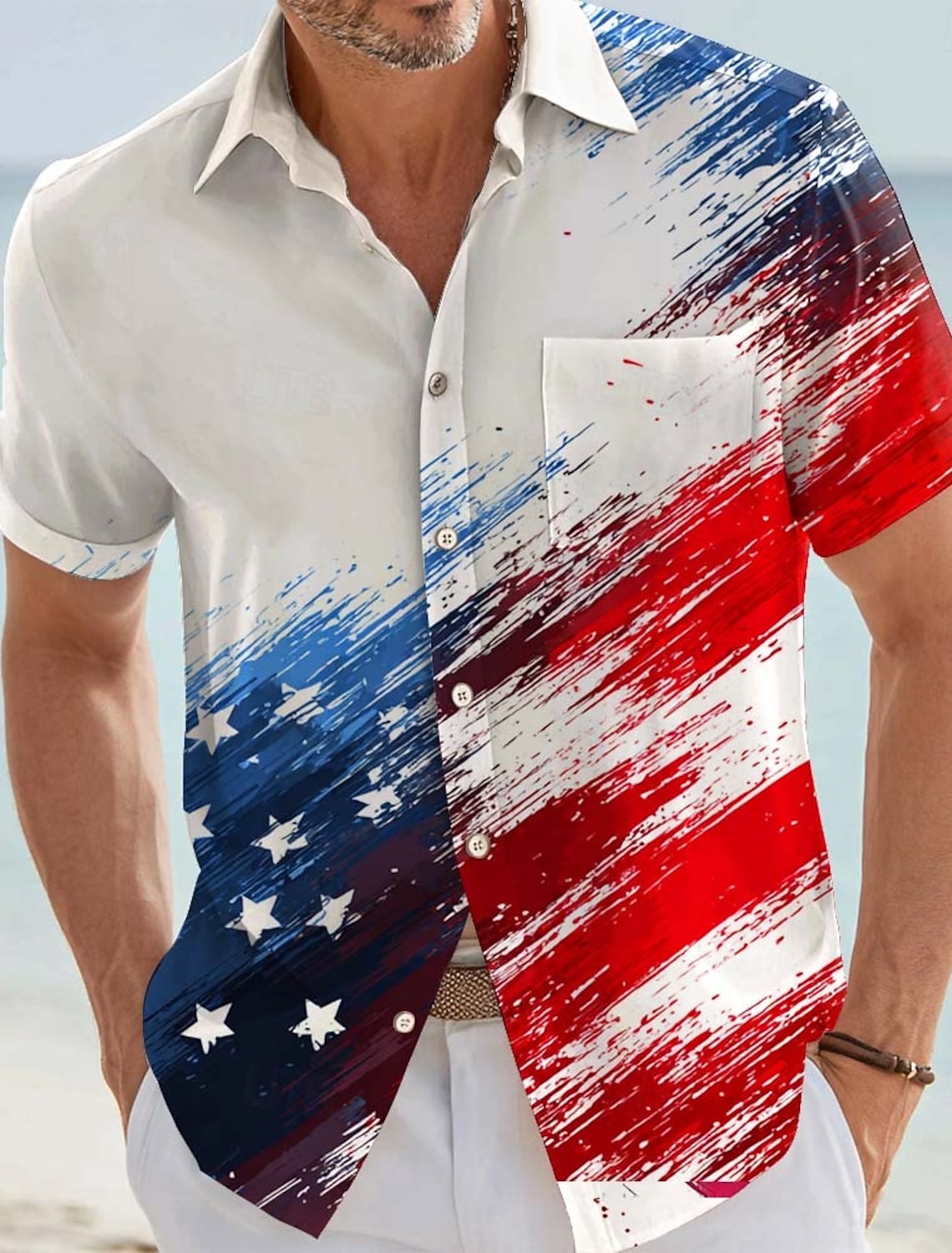 Independence Day Men's American US Flag 4th of July U.S. 250th Anniversary Patriotic Shirt Summer Shirt Button Up Shirt Short Sleeve Fashion Casual Holiday Summer Spring Turndown 3D Print Collared