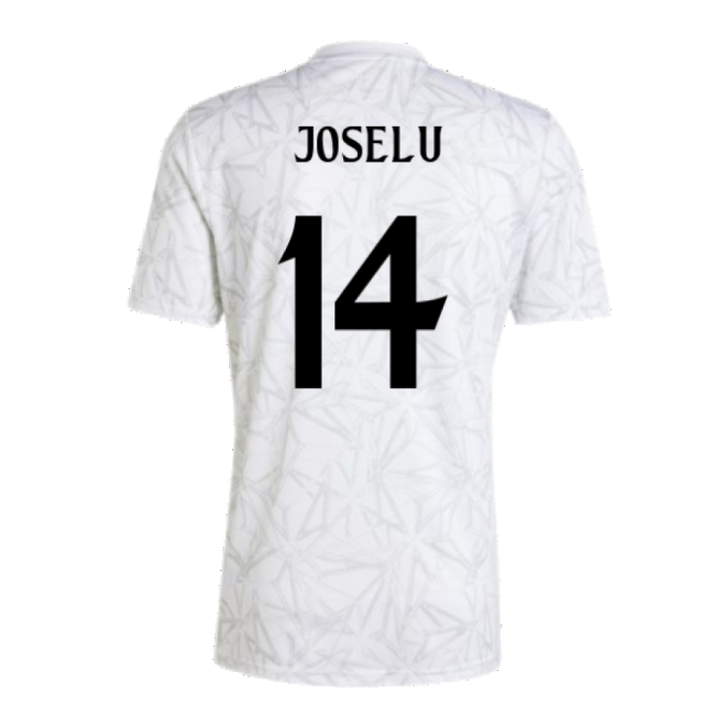 Official 2024-2025 Real Madrid Pre-Match Shirt (White) (Joselu 14)