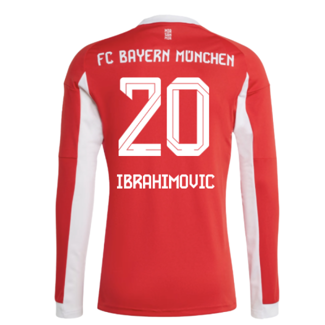 2025-2026 Home Shirt by Bayern Munich Long Sleeve (Men