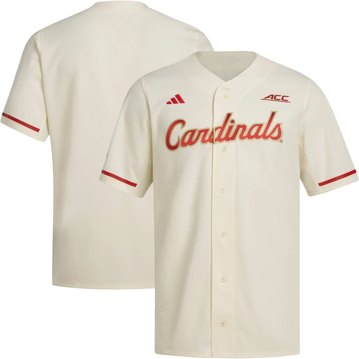 [NJP] Women's Louisville Cardinals Replica Baseball Jersey - Cream