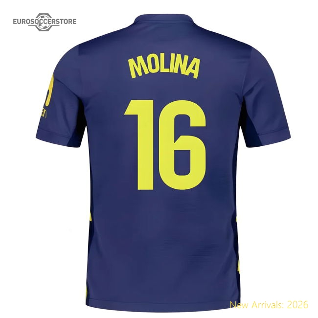 Atletico Madrid Football Molina Away Premium Jersey Performance Fabric