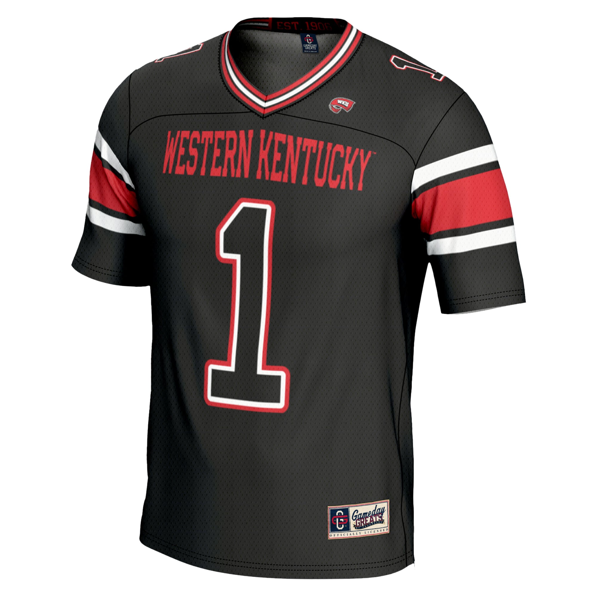 Men's #1 Black Western Kentucky Hilltoppers Endzone Football Jersey