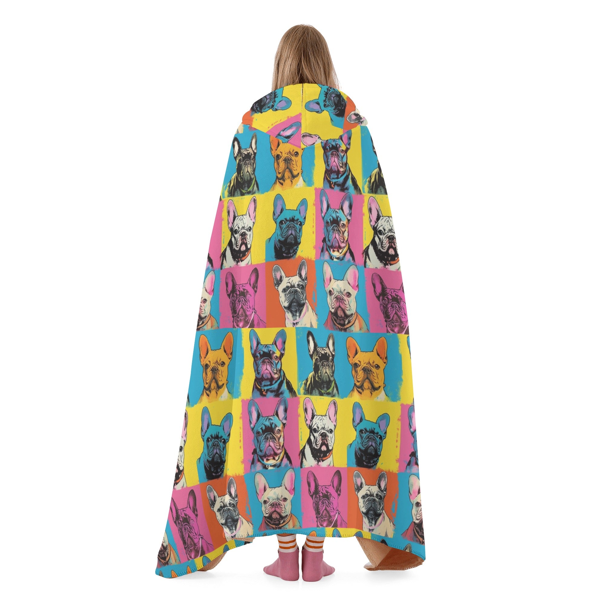 Art - Stylish Hooded Blanket Frenchie Themed Wear | Unique Design