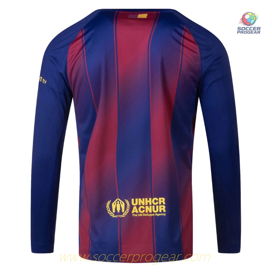 Barca 2025-26 Edition Home Long Sleeve Version Football Jersey