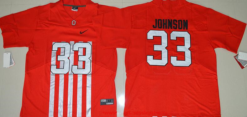 Men's Ohio St Buckeyes Red 2016 durabl Pete Johnson #33 game day