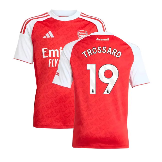Arsenal 2025-20 Home Football Shirt with Trossard Printing L M S Kids