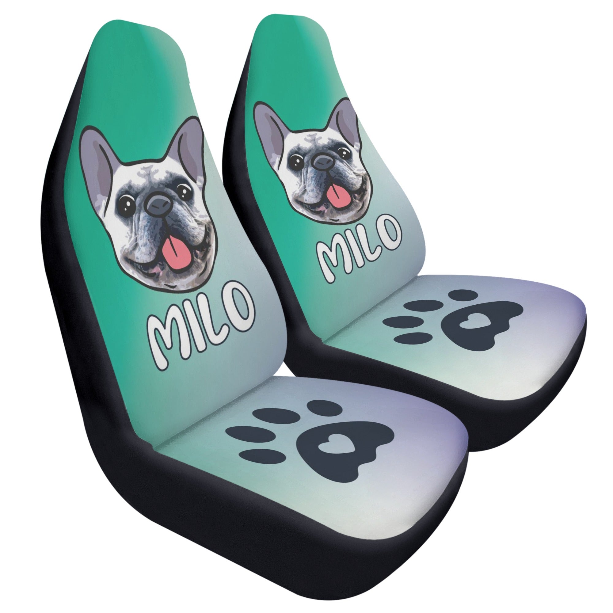 Custom Car Seat Cover with Frenchies Name - Car Seat Cover (2 pcs)