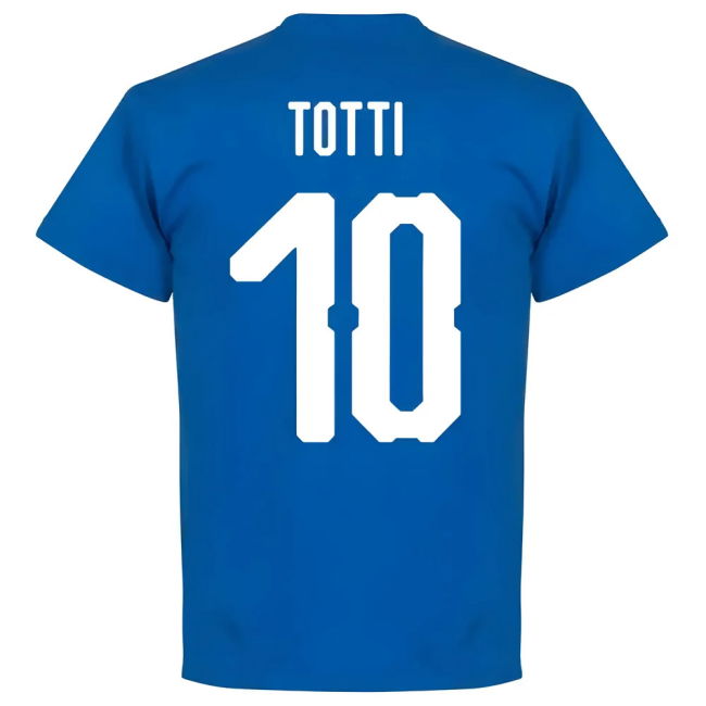 Italy Totti 10 Team T-Shirt - Royal Euro Netherlands Worldcup