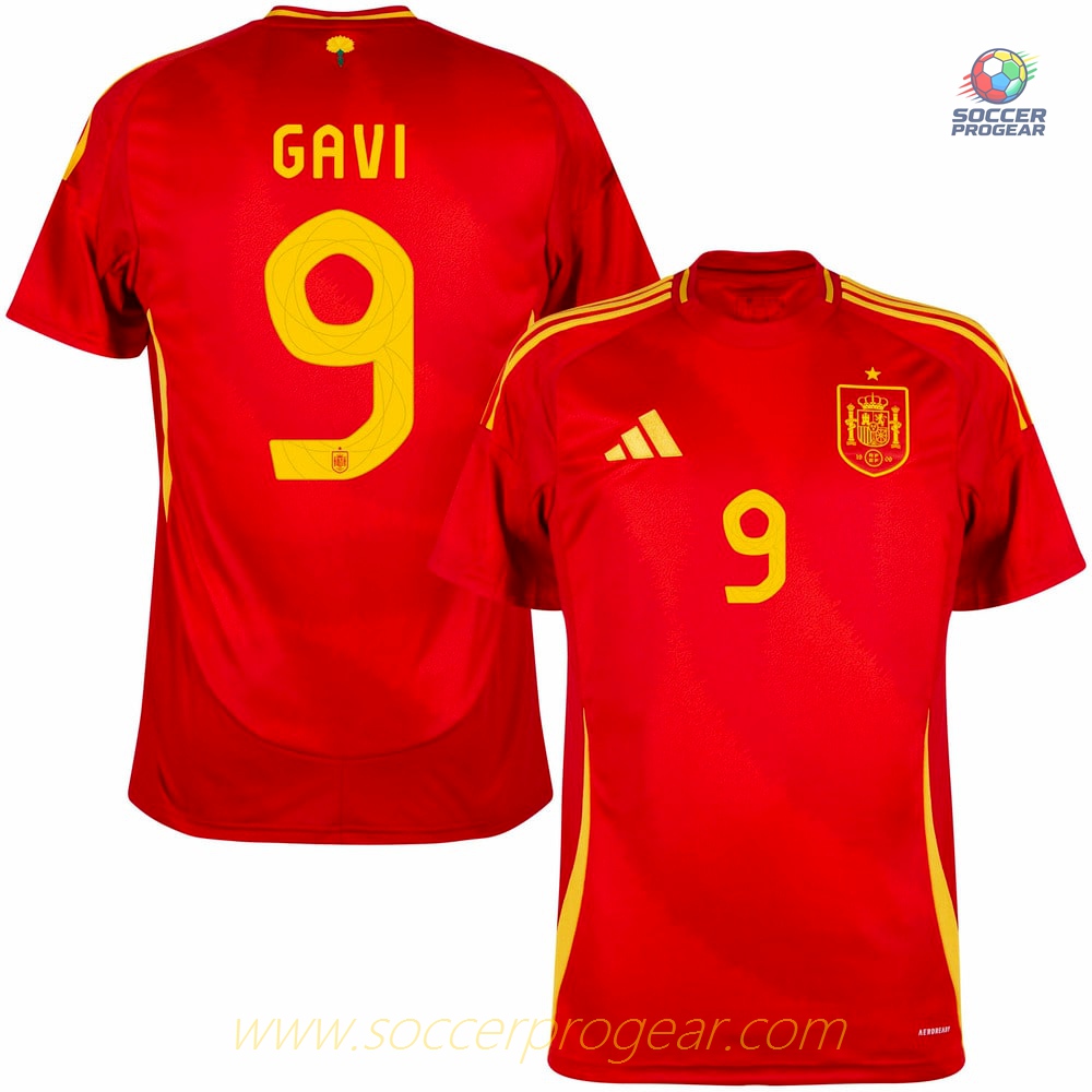 Spain Home Team Soccer Shirt 2024-2025 Collection Season Gavi