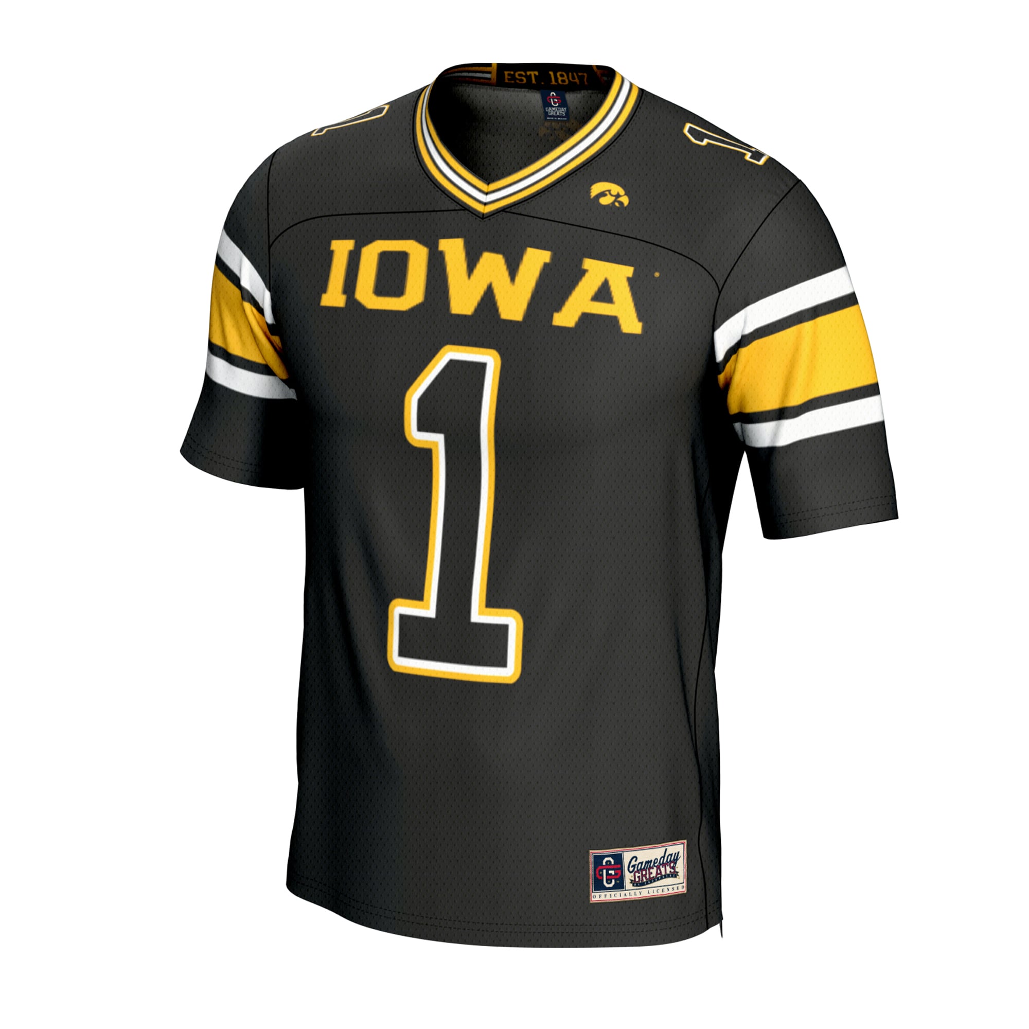 Youth Black Iowa Hawkeyes Lightweight Collegiate Football Fashion Jersey