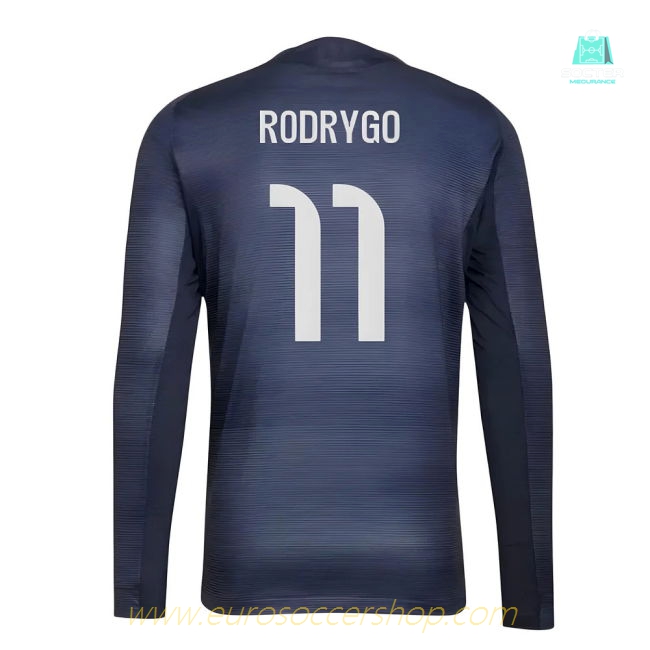 2025-2026 Real Madrid Authentic Long Sleeve Away Shirt (Rodrygo 11)