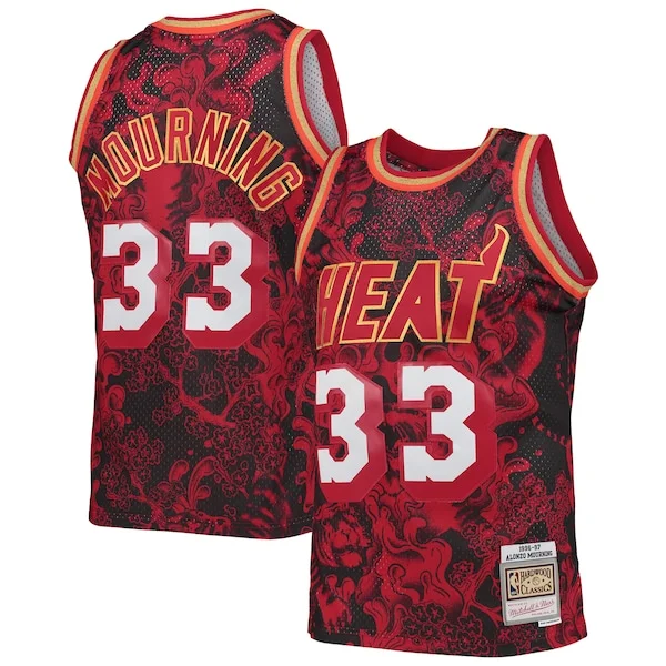 Alonzo Mourning MIA Swingman Jersey - exclusive modern - Red