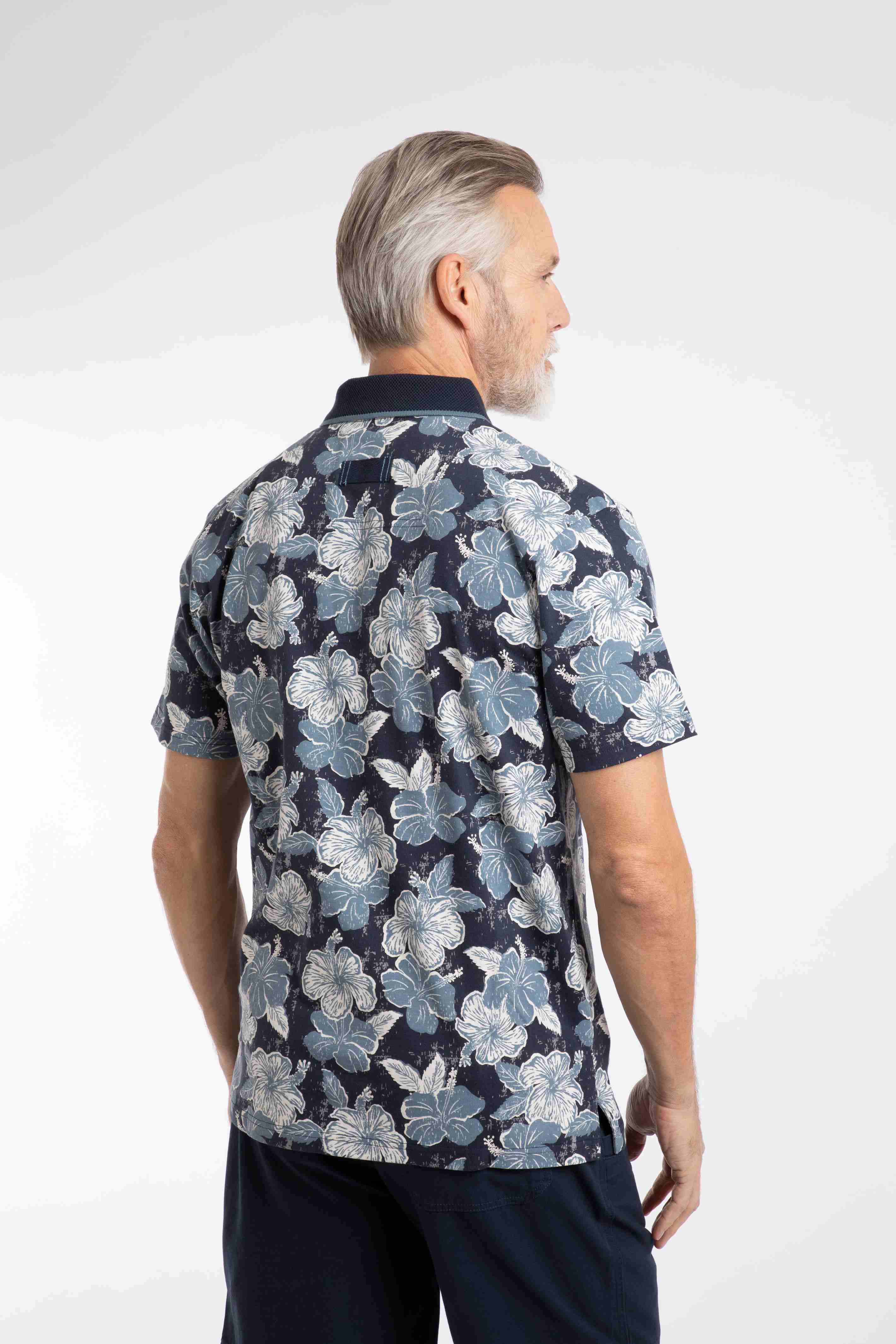 Jarat Printed Jersey Polo Shirt Light Blue