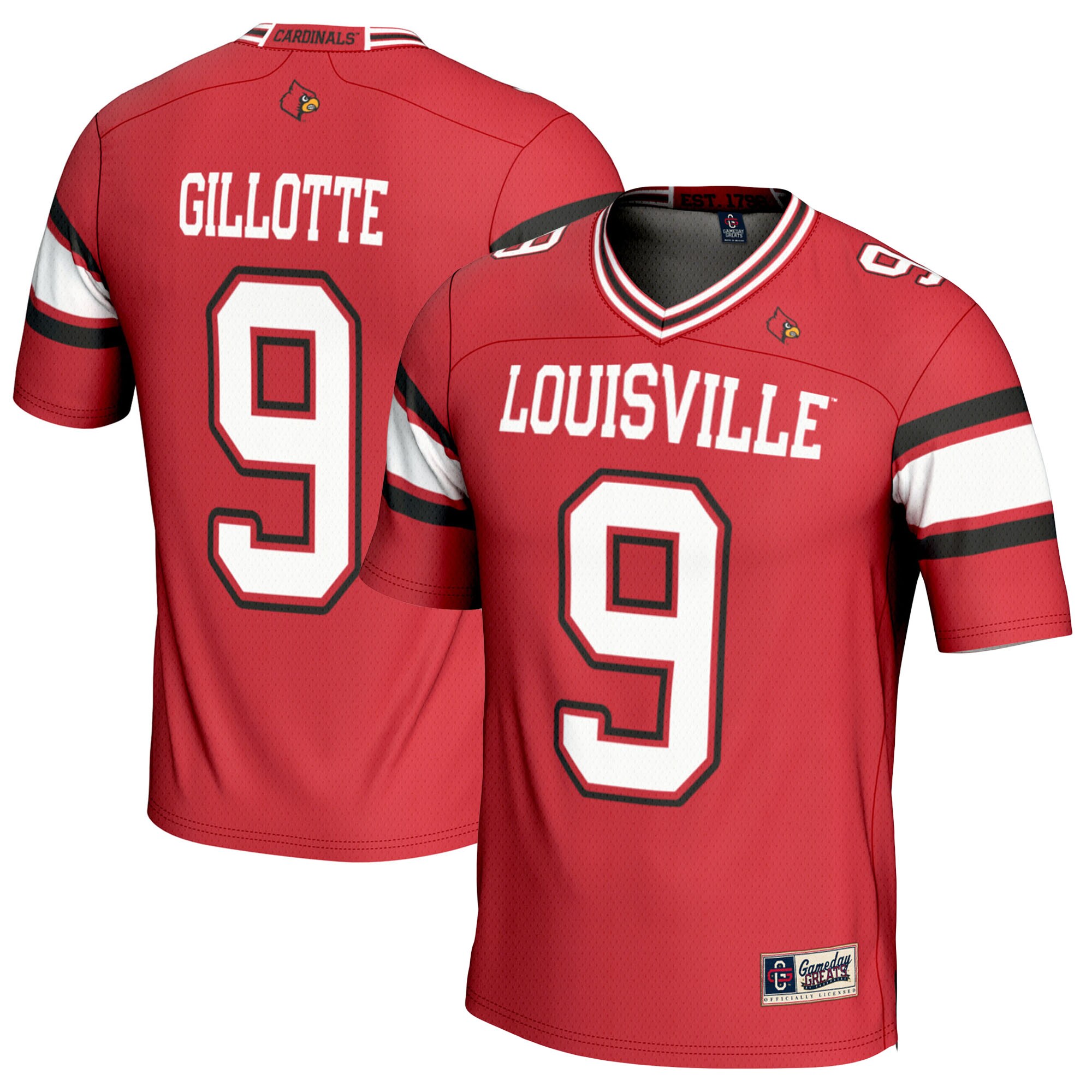 [NJP] Ashton Gillotte Louisville Cardinals GameDay Greats NIL Player Football Jersey - Red