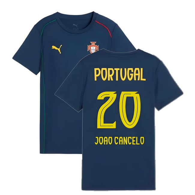 2025-2026 Portugal Casuals Tee (Persian Blue) - Kids (Joao Cancelo 20)