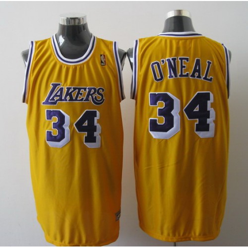 Lakers Yellow Angeles Lakers #34 Mitchell And Ness Jersey - Great Value