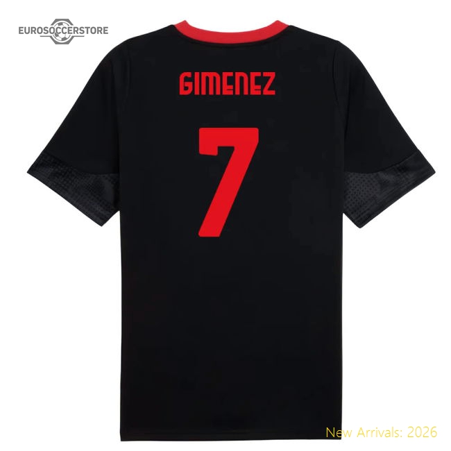 Authentic Ac Milan Home Black) (gimenez Jersey Official Design